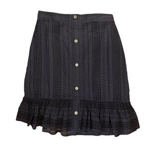 Loft NWT button front fit and flair skirt Eyelet detail size 6